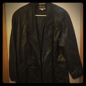 Global Identity Men's leather trench coat Medium